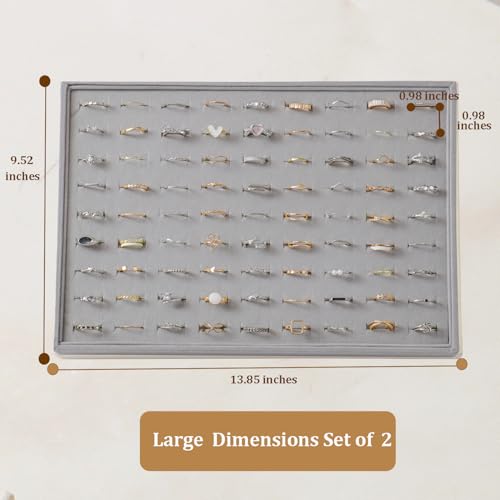 Image of Large Velvet Jewelry Tray Display Drawer Inserts 2 Pack