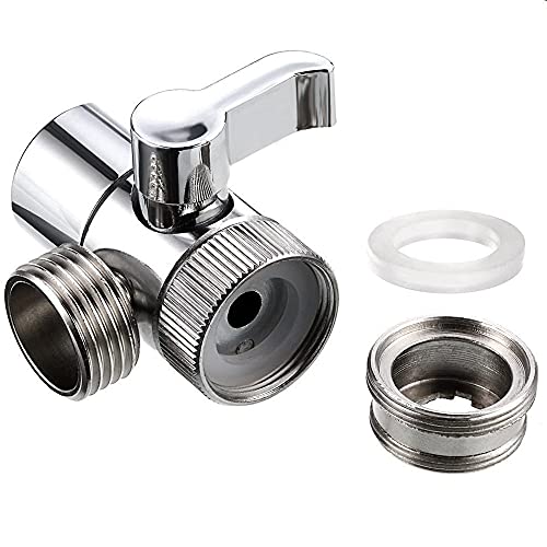 Polished Chrome Brass Sink Valve Diverter Faucet Splitter For Kitchen,Handheld Showerhead Or Bathroom Sink Faucet Replacement Part Faucet To Hose Adapter Splitter Part M22 X M24 #TOP1