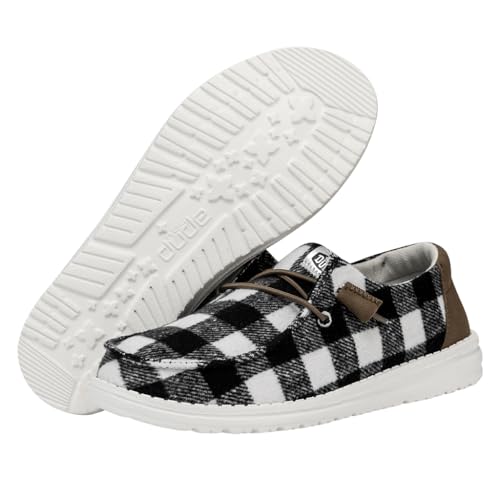 Image of HEYDUDE Wendy Buffalo Plaid | Women's Shoes | Women's Slip-on Loafers | Comfortable & Light-Weight