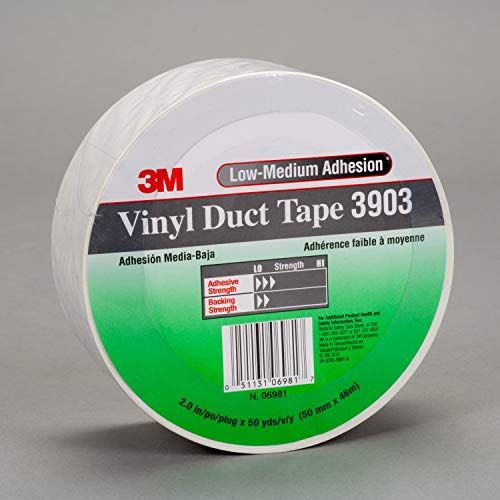 Image of 3M Vinyl Duct Tape 3903, Black, 49 in x 50 yd, 6.5 mil, 2 per case