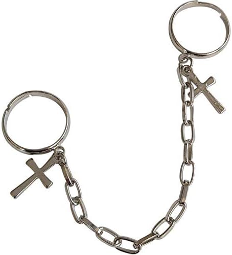 Amazon クロス リング フリーサイズ チェーン 十字架 指輪 シンプル お洒落アイテム ステンレス かっこいい 韓流 かわいい リングセット メンズ レディース 男性 女性 男女兼用 ユニセックス プレゼント ギフト リング 通販