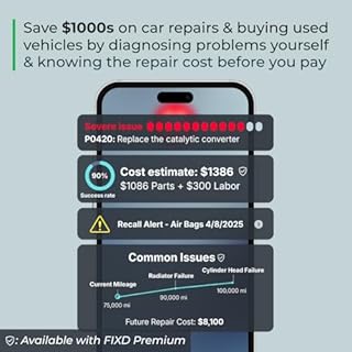 FIXD Bluetooth OBD2 Scanner for Car - Car Code Readers & Scan Tools for iPhone & Android - Wireless OBD2 Auto Diagnostic Tool to Check Engine & Fix All Cars & Vehicles 96 or Newer (1 Pack)