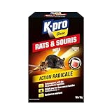 K.PRO   Pâtes Rats Souris   Action Radicale   Anticoagulant   Pour les Lieux Secs et Humides   Contient un Amérisant   Techniques Professionnelles   150 g