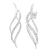 Produktbild Naava Damen-Ohrhänger 9 Karat dreifach Swirl 375 Weißgold rhodiniert Diamant 0,10 ct weiß Rundschliff PE02928W