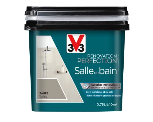 V33 Peinture de rénovation salle de bain, Rénovation perfection Taupe satin 750ml