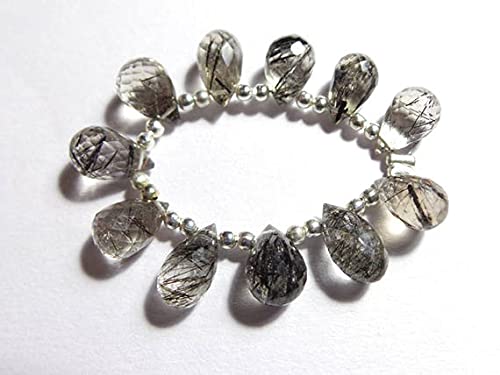 Quartz rutilé noir perles gouttes pour composer votre collier de lithothérapie quotidien