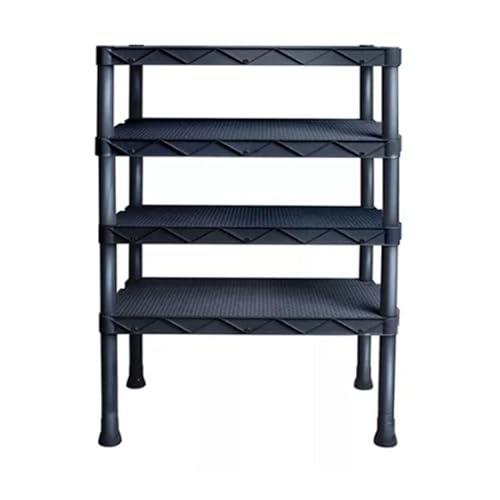 Estante Atena Rattan Lateral 4 Níveis Preta Desmontável 25810PM Arqplast