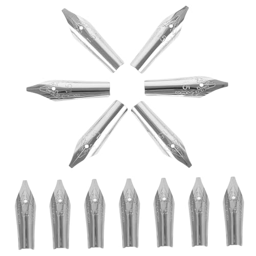 jojofuny 20pcs Stainless Fountain Pen Nibs Replacement Nibs for Smooth Writing Tips for Calligraphy and Lettering for Fountain Signing Pens