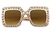 FEISEDY Women Sparkling Crystal Sunglasses Oversized Square Thick Frame B2283