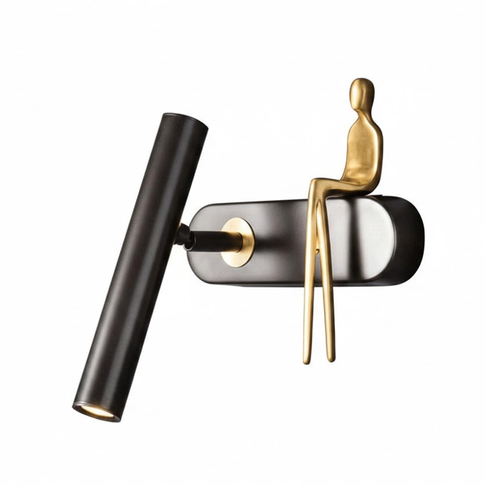 Aplique de pared de latón dorado con silueta artística de estilo nórdico