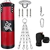 ZERUIDM-Hanging-Punching-Bag-Set-Unfilled-Heavy-Boxing-Bags-Kickboxing-Bag-for-Adults-Kids-Youth-Boxing-Set-with-Hand-Wraps-Punching-Bag-Hangers-for-MMA-Muay-Thai-Karate-Taekwondo-Training ZERUIDM Hanging Punching Bag Set Unfilled, Heavy Boxing Bag Kickboxing Bag for Adults Kids, Youth Boxing Set with Hand Wraps, Punching Bag Hangers, for MMA Muay Thai Karate Taekwondo Training