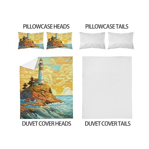 Housse de couette couleur paysage 3D microfibre double 200x200