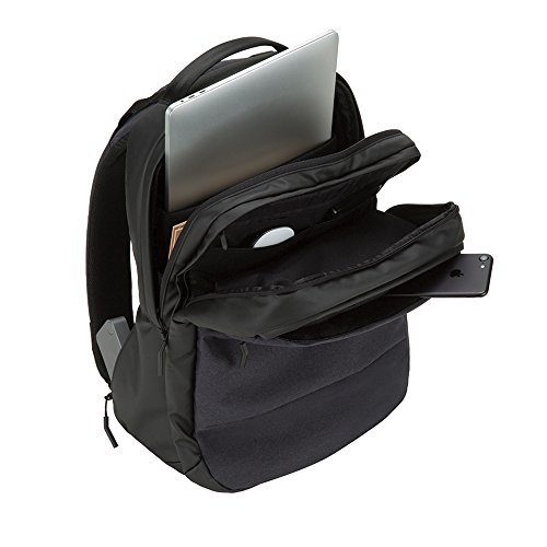 Image of Incase City Backpack - 24L Main Storage Compartment with 16 inch Faux Fur Laptop Pocket, Front Organizational Pocket, Quick Access Pocket, Everyday Tech Backpack - Black