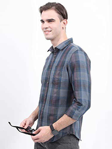 Image of KETCH Men Grey Slim Fit Shirt