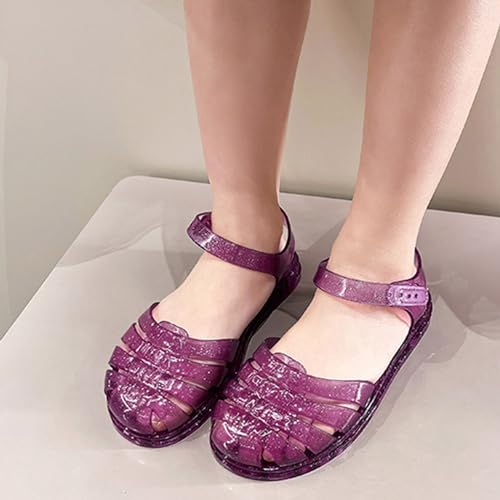 Jelly Sandals for Girls Closed Toe Summer Fisherman Gladiator Beach Flat Kids Toddler Casual Princess Sandal Shoes3