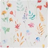 Globaltex Baumwollstoff Bunte Blumen Acryl beschichtet, 140 cm breit, Meterware – Hochwertiger Baumwollstoff, Nähprojekte, DIY