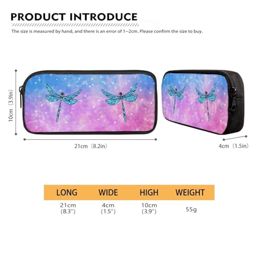 Image of Preppy Pencil Case for School Supplies,Dragonfly Pencil Pouch with Zipper,Cute Pink Pencil Bag for Office Supplies,Aesthetic Pen Case Box for Kids Teen Girls Adults