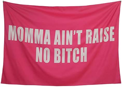 WZGLPDQ Golde Moo Tapestries for Dorm Living Room Bedroom, Momma Ain't Raise No B-itch Tapestry of Humorous Words,For dormitory,bedroom,living room decoration 60X40 Inches12