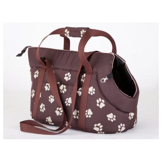 Hobbydog - Bolsa de Transporte para Perros y Gatos, Talla 1, Color marrón con Estampado de Patas, Color marrón