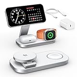 KEEPRO ワイヤレス充電器 3in1 折り畳み式 Magsafe充電器 同時に3つのデバイス充電 15W/10W/7.5W マルチ充電スタンド マグセーフ充·電器 マグネット式 iPhone/A-pple Watch/Airpodsに対応 無線充·電器 出張、旅行用 携帯充·電器【20W PD3.0アダプター付属】ホワイト