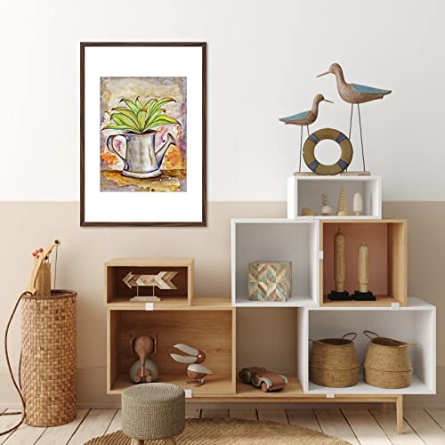 Xedogier Rustic Walnut Solid Wood 24X36 Poster Frame With Mat 18X24, Flat Picture Frame 36X24/24X18 For Photos, Wall Art, Prints, Puzzles, Living Room, Bedroom, Wedding Decor, Home Decor(1 Pack) #TOP5