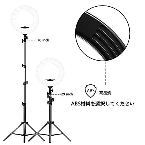 Image of GVM Led Video Ring Light 18 inch Bi-Color with Lcd Screen & Bluetooth, 55W Dimmable 3200-5600K CRI97 for Live Stream Makeup Tiktok Youtube and Vlog Selfie Video Photography Lighting Kit
