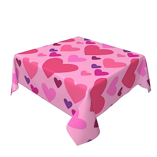 Nappe imprimée rose imperméable carrée 137 cm résistante poussière pour maison - 3