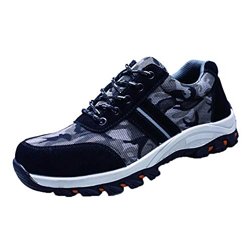 Febelle - Zapatillas de Acero indestructibles para soldar, Aislamiento, construcción, Trabajo para Hombres y Mujeres, Negro, 40