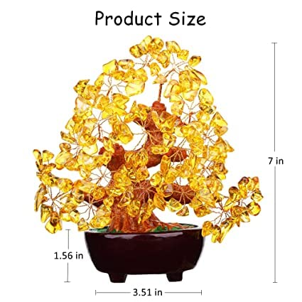 Amazon.com: Natural Citrine Crystal Tree Feng Shui Money Tree