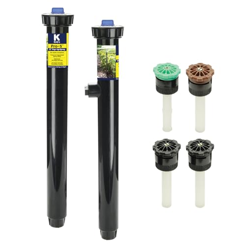 K-Rain Pro-S 12' Pop-Up Spray 2 Pack | 30 PSI Pressure Regulator | Variable Arc Nozzle Pack