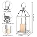 JHY Design Silver Decorative Lanterns 16inch High Stainless Steel Candle Lanterns with Tempered Glass for Indoor Outdoor Events Parities and Weddings