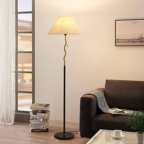 Lampadaire salon design debout industriel avec abat-jour blanc chambre E27