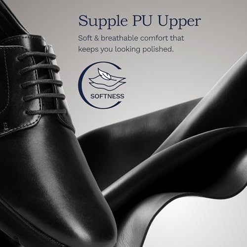 Bruno Marc Men's Casual Dress Sneakers Formal Business Shoes, All-Day Comfort Lightweight Cushioning Oxfords Crossflex CrestLite,Size 11,All Black,BMUMOX2514