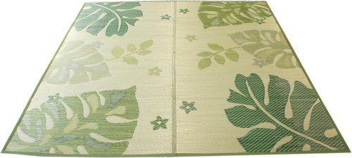 さわやかない草の香りただようリーフ柄「モンステラ」１９１ｘ１９１ｃｍグリーン色 【床にやさしい裏貼】 [2]