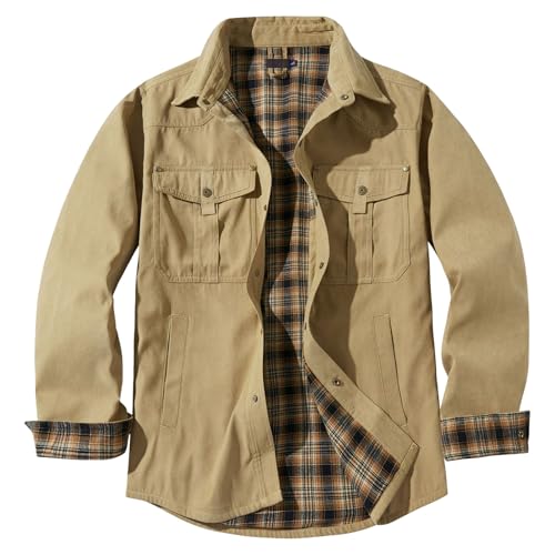 Veste de chemise pour homme DGKaxiyaHM en flanelle doublée robuste