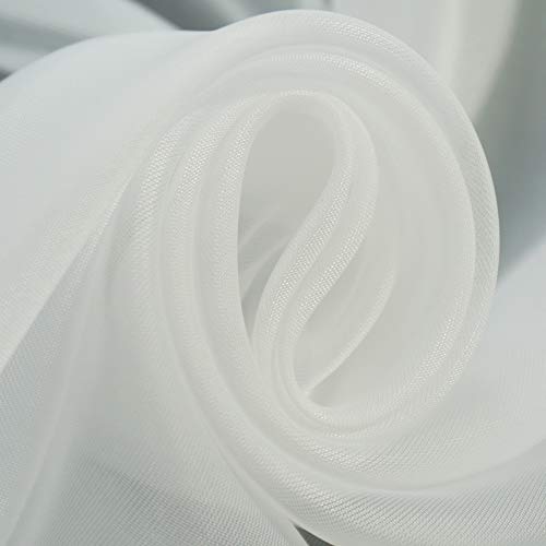Anjee Semi Sheer White Window Scarf Valance Wedding Arch Drapes Elegant Window Treatments Curtain Panel for Warm Home Decor Baby Shower Wedding Party Anniversary Engagement 1 Pack Pink 52x216 Inches
