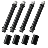 Litoexpe Double End Straight Pipe Lamp Stem Kit 80mm(3.15'), Lamp Extension Rod with Connector 4 Pcs, Lamp Rod Hardware Light Fixture Parts Replacement Black