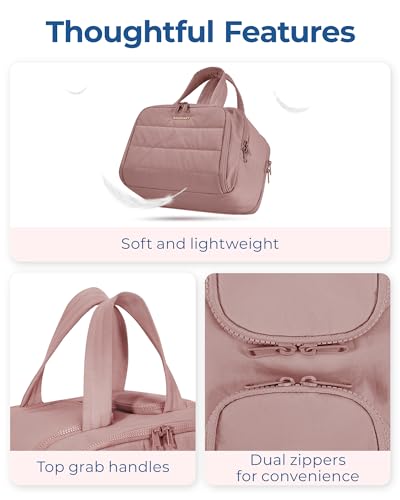 BAGSMART Travel Toiletry Bag, Puffy Toiletry Bag for Women, Wide-open toiletry bags for traveling, Large Travel Cosmetic Makeup Bag Organizer for Accessories,Toiletrie - Image 4