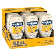 Best Foods Real Mayonnaise Squeeze Bottle Made from 100% Recycled Plastic, No-Mess Cap, Condiment for Sandwiches, Salads, Mayo Made with Cage Free Eggs, Gluten Free, 20 oz, Pack of 12