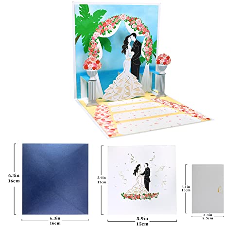 Greeting Art Wedding Pop Up Card - Popup Wedding Card For Couples With Envelope,Wedding Anniversary Card For Couple,Bride And Groom #TOP1