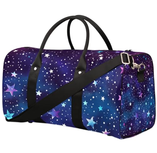 Starry Shining Star Travel Duffel bag for Men Women Weekender Overnight Bag Gym Bag Carry On Luggage Bags for Yoga Workout Sports