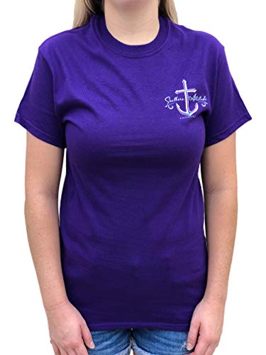 Southern Attitude My Anchor In The Storm Cross Anchor Purple Women's Short Sleeve T-Shirt (Small) #TOP1