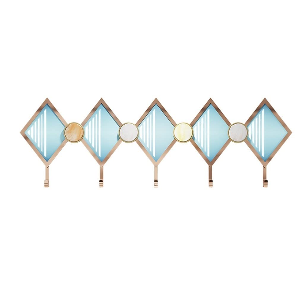 Générique Porte-Serviettes Porte-Manteau Mural Patère Losange Tenture Murale Manteau et Chapeau Chambre Salon Décoration Salle de Bain Porte-Serviettes 5 Crochets pour Couloir Rangement Manteau Croch