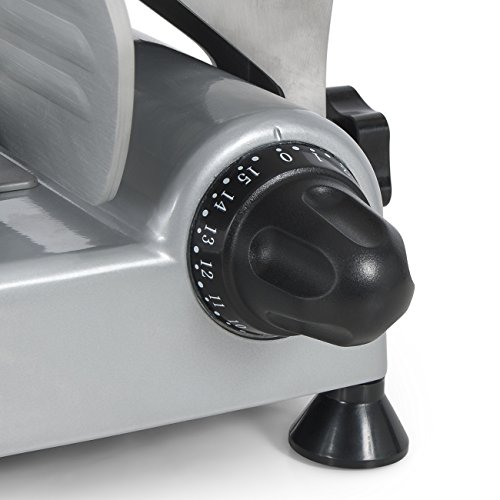 Della 10" Premium Chromium-plated Carbon Steel Blade Electric Deli Meat Cheese Food Slicer Commercial and for Home use 250W