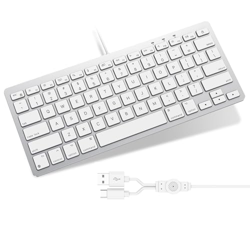 Emetok Wired Keyboard for Mac Users, 1 Cable with...