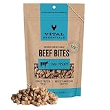 Vital Essentials Freeze Dried Dog Treats | Beef Bites, Single Protein | Premium Quality | Grain Free Training Treats for Dogs, 6.2 oz Bag