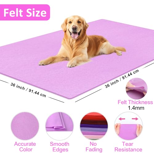 Image of XSEINO Light Purple Large Felt Fabric 36 inch X 36 inch(1 Square Yard), 1.4 mm Thick Soft Felt Fabric Sheet for Crafts, Purple Series Colors Soft Nonwoven Fabric, Fit for Decoration, Sewing, DIY Crafts