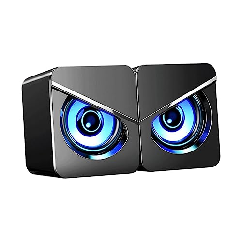 LAPYAPPE 1pair Desktop Computer Speakers USB Wired Surround Dual Speakers for Gaming and Home Office Volume Omnidirectional Sound