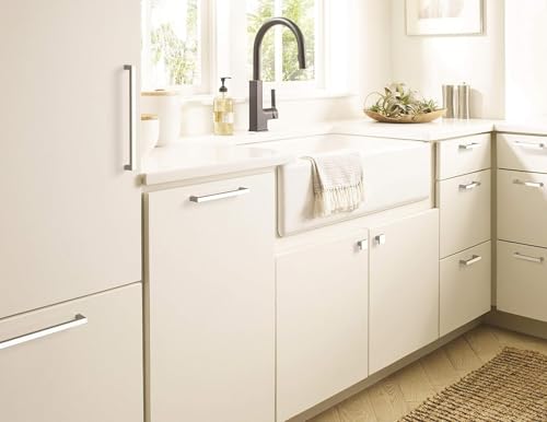 Image of Amerock | Cabinet Pull | Polished Nickel | 8-13 /16 inch (224 mm) Center to Center | Monument | 1 Pack | Drawer Pull | Cabinet Handle | Cabinet Hardware