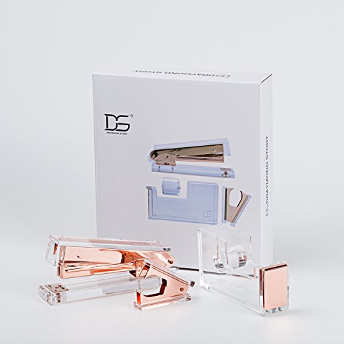 Draymond Story Rose Gold Acrylic Stationery Bundle 1)Stapler 1)Tape Dispenser 1)Staple Remover (Thank You Gifts Doctor) - Thumbnail 7